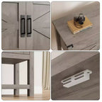 Table console de style rustique avec 2 portes et 2 tiroirs, meuble de rangement en bois pour cuisine, salle à manger, salon, entrée (blanc)