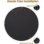 USHOWER Lot de 2 miroirs ronds noirs pour salle de bain avec cadre en métal, miroirs circulaires pour décoration murale, miroir de courtoisie de salle de bain, miroir d'entrée