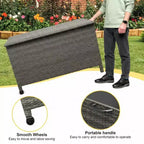 Coffre de Rangement Extérieur de 80 Gallons - Étanche en Rotin PE Tressé Résistant aux Intempéries - Rangement Spacieux pour Patio