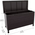 Coffre de Rangement Extérieur de 80 Gallons - Étanche en Rotin PE Tressé Résistant aux Intempéries - Rangement Spacieux pour Patio