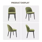 Lot de 2 chaises de salle à manger modernes en tissu - Chaises d'appoint rembourrées avec pieds en bois pour cuisine, salon et ferme (45,7 cm L x 55,9 cm P x 81,3 cm H)