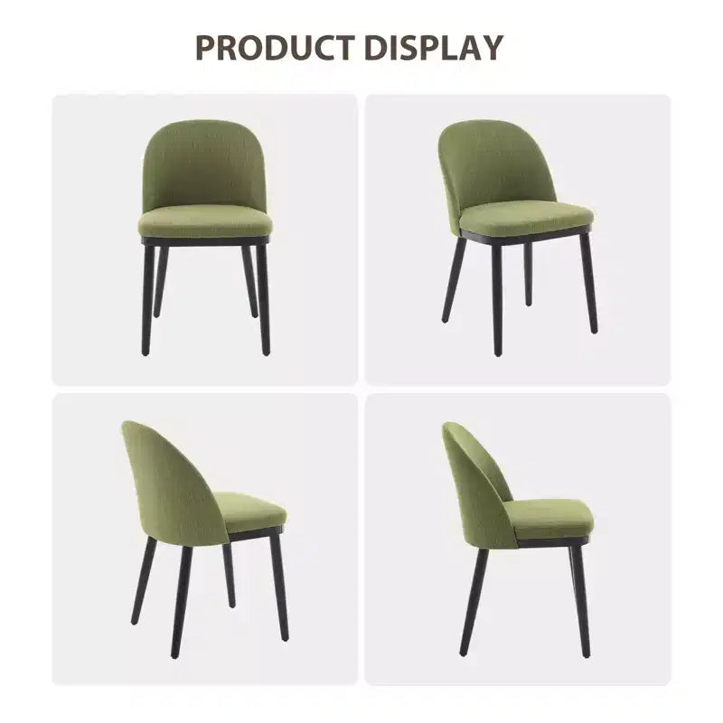 Lot de 2 chaises de salle à manger modernes en tissu - Chaises d'appoint rembourrées avec pieds en bois pour cuisine, salon et ferme (45,7 cm L x 55,9 cm P x 81,3 cm H)
