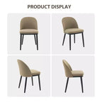 Lot de 2 chaises de salle à manger modernes en tissu - Chaises d'appoint rembourrées avec pieds en bois pour cuisine, salon et ferme (45,7 cm L x 55,9 cm P x 81,3 cm H)