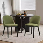 Lot de 2 chaises de salle à manger modernes en tissu - Chaises d'appoint rembourrées avec pieds en bois pour cuisine, salon et ferme (45,7 cm L x 55,9 cm P x 81,3 cm H)