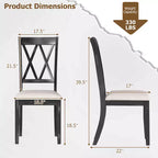 Costway Lot de 2/4 chaises de salle à manger de ferme Chaises de cuisine modernes avec dossier creux élégant