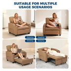 Fauteuil-lit convertible 3-en-1 moderne avec dossier réglable, port de charge USB, porte-gobelets et poches latérales pour chambre ou salon