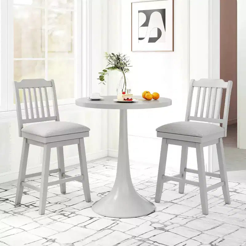 Tabourets de bar Costway de 63,5 cm (25 po), lot de 2 ou 4, avec dossier à lattes, siège rembourré et repose-pieds