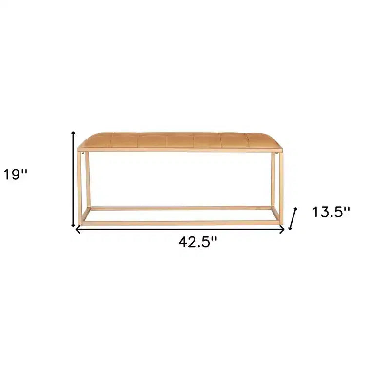 Banc de chambre HomeRoots 43" marron et or, rembourré