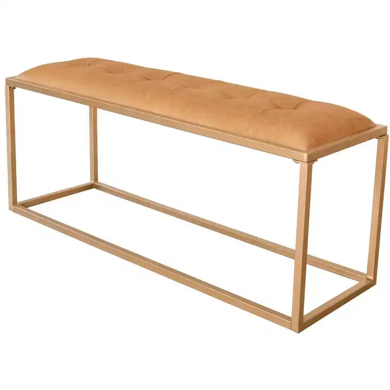 Banc de chambre HomeRoots 43" marron et or, rembourré