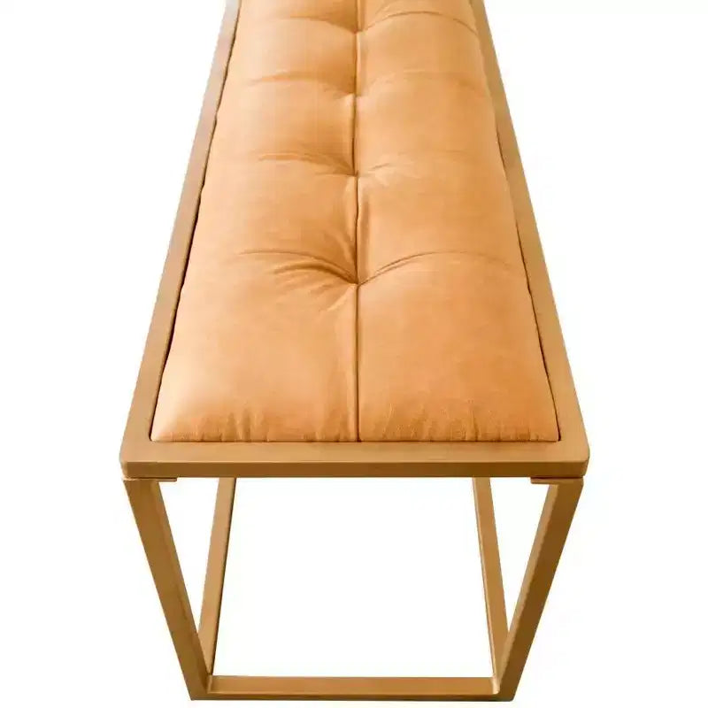 Banc de chambre HomeRoots 43" marron et or, rembourré