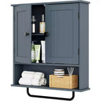 Meuble de salle de bain mural Dcolora avec porte-serviettes et étagère réglable