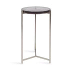 Kate and Laurel Aguilar Glass and Metal Side Table, Gray and Silver, 13x13x24