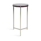 Table d'appoint en verre et métal Kate and Laurel Aguilar, gris et argent, 13x13x24