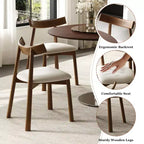 Ensemble de salle à manger rond 5 pièces Torres de GDFStudio en bois massif avec plateau tournant en verre trempé et 4 chaises