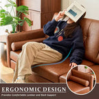ATJafurn 86 Canapé marron en cuir capitonné avec assise profonde, canapé sectionnel rembourré de style moderne du milieu du siècle, causeuse de luxe rétro pour salon, chambre à coucher