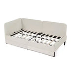 Lit de repos double/grand format, cadre de lit plateforme en velours avec 2 tiroirs, canapé-lit réglable - ModernLuxe