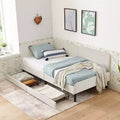 Twin/Full Size Daybed, Velvet Platform Bed Frame with 2 Drawers, Adjustable Sofa Bed - ModernLuxe