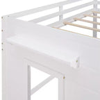 Cadre de lit mezzanine simple en bois Luxystar avec 3 tiroirs et une étagère