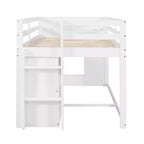 Cadre de lit mezzanine simple en bois Luxystar avec 3 tiroirs et une étagère