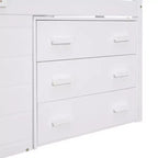 Cadre de lit mezzanine simple en bois Luxystar avec 3 tiroirs et une étagère