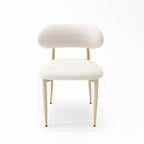 Chaises de salle à manger modernes rembourrées en métal GDFStudio Adanna avec dossier incurvé (lot de 4)