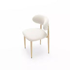 Chaises de salle à manger modernes rembourrées en métal GDFStudio Adanna avec dossier incurvé (lot de 4)