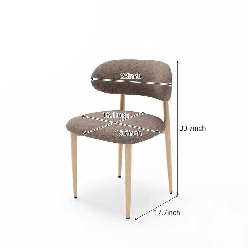 Chaises de salle à manger modernes rembourrées en métal GDFStudio Adanna avec dossier incurvé (lot de 4)