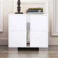 Elegant Sleek Modern 3 Drawer with Mirrored Accent Nightstand for Bedroom Living Room