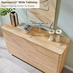 Commode à 7 tiroirs, commode en bois de 52" de large, design moderne sans poignée, grande commode de chambre à coucher avec meuble TV et organisateur de rangement