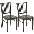 HOMCOM Dining Chairs Set of 2 Ergonomic Solid Wood, Armless Kitchen Chairs with Rubberwood Legs