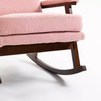GDFStudio Ellowyn, fauteuil à bascule d'appoint en bois et tissu, style moderne du milieu du siècle
