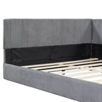 Lit de repos en velours côtelé en forme de L Luxystar Modern de taille normale pour salon ou chambre d'amis