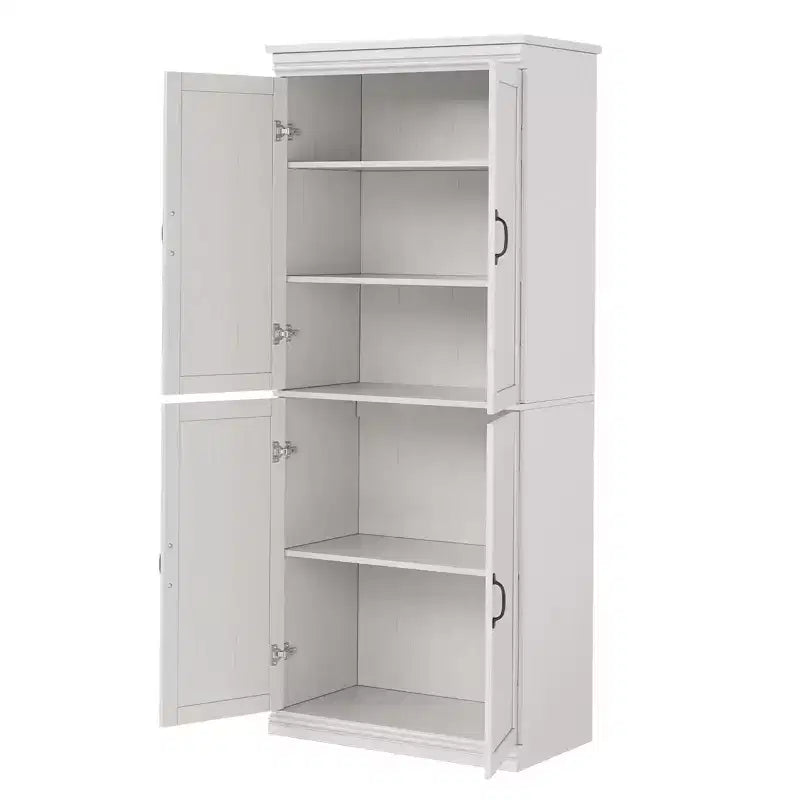70 Meuble Colonne de Cuisine avec Portes et Étagères Réglables, Meuble de Rangement Autonome, Grande Armoire de Rangement pour Salle de Bain