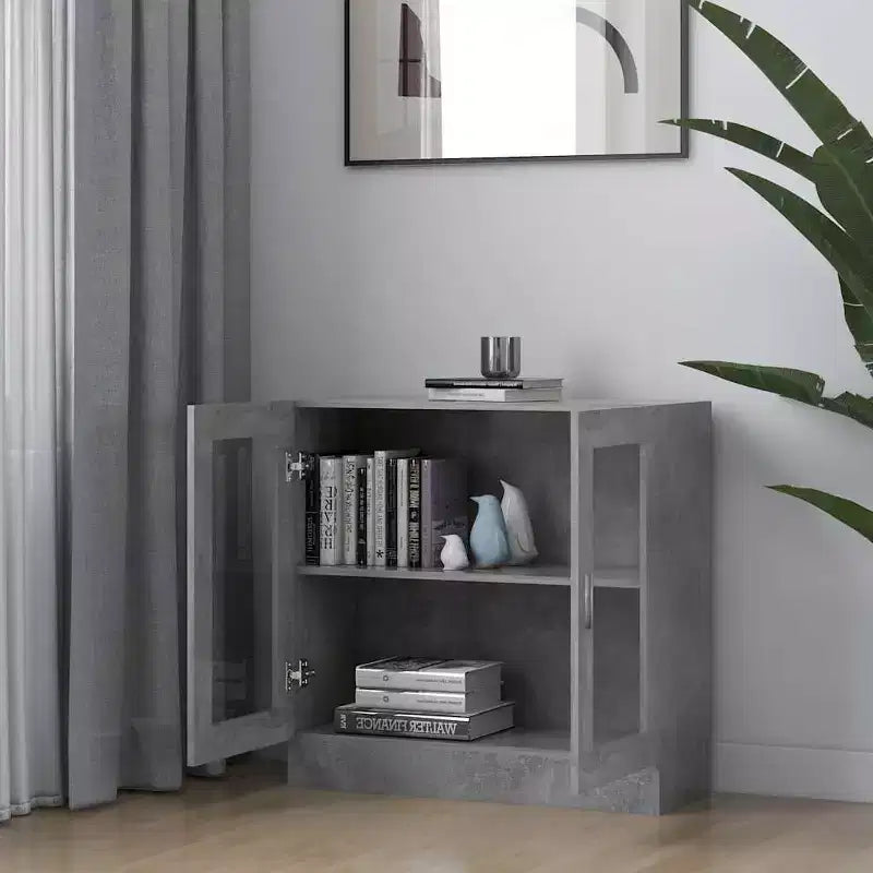 vidaXL Armoire de Vitrine Gris Béton 32,5x12,0x31,5 Bois d'Ingénierie