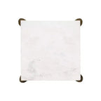 Table d'appoint en marbre et métal Kate et Laurel LeMaire, blanc et or, 12x12x24
