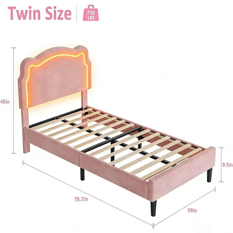 Lit jumeau capitonné pour enfants avec tête de lit réglable en forme d'ours, tiroir de rangement, lattes en bois, silencieux, pas besoin de sommier tapissier
