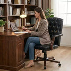 Fauteuil de bureau de direction avec dossier à oreilles et pivotant pour le bureau à domicile