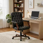 Executive Office Chair with Wingback Design and Swivel for Home Office
