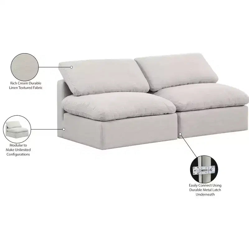 Canapé modulaire en tissu texturé lin Indulge Meridian Furniture