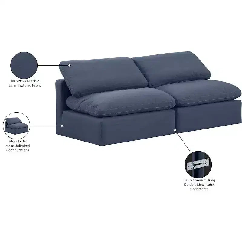 Canapé modulaire en tissu texturé lin Indulge Meridian Furniture