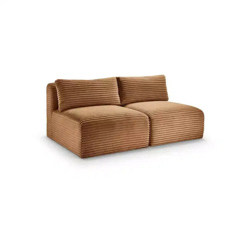 Meridian Furniture Shaggy Saddle Corduroy Performance Fabric Modular Sofa
