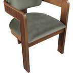 Chaise de salle à manger en velours vert Sacha de Meridian Furniture, lot de 2