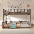 FAMYYT Queen Size Wood Bed?With Fence-shaped Guardrail, ladder, Easy Assembly