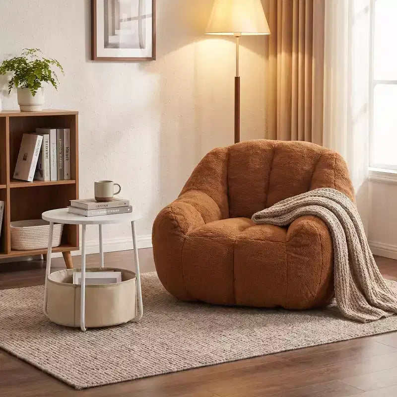 Ensemble de chaise d'appoint FurnitureR avec table basse de rangement, fauteuil en chenille avec table d'appoint ronde, ensemble de meubles de salon pour petits espaces