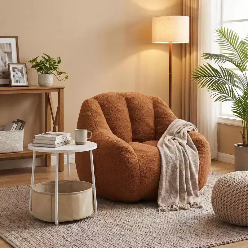 Ensemble de chaise d'appoint FurnitureR avec table basse de rangement, fauteuil en chenille avec table d'appoint ronde, ensemble de meubles de salon pour petits espaces