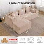 Acekool 107 Canapé modulable Cloud, canapé de sol sans os avec assise profonde pour salon, beige