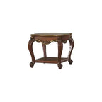 HomeRoots Table d'appoint carrée en bois massif de chêne 24 avec étagère