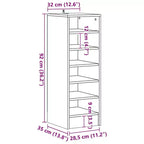 vidaXL Meuble à chaussures gris béton en bois d'ingénierie Meuble à chaussures moyen