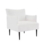 Fauteuil d'appoint moderne en velours côtelé, accoudoirs rembourrés, fauteuil compact tapissé avec pieds en métal, capacité de 136 kg pour salon ou chambre à coucher
