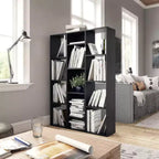 vidaXL Cloison de séparation/Bibliothèque Noir 100x24x140 cm Bois d'ingénierie